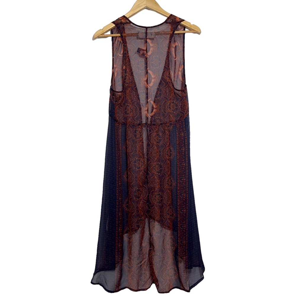 NWT Abercrombie & Fitch Sheer Sleeveless Floral Duster/Cover/Long Vest - Picture 2 of 4